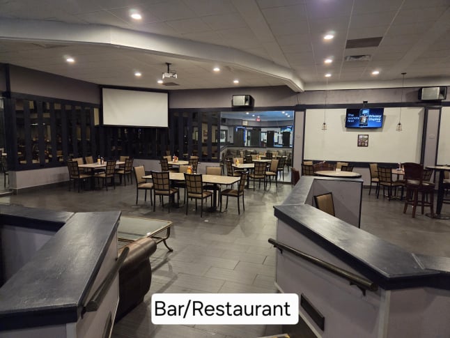 Bar and restaurant includes pool tables